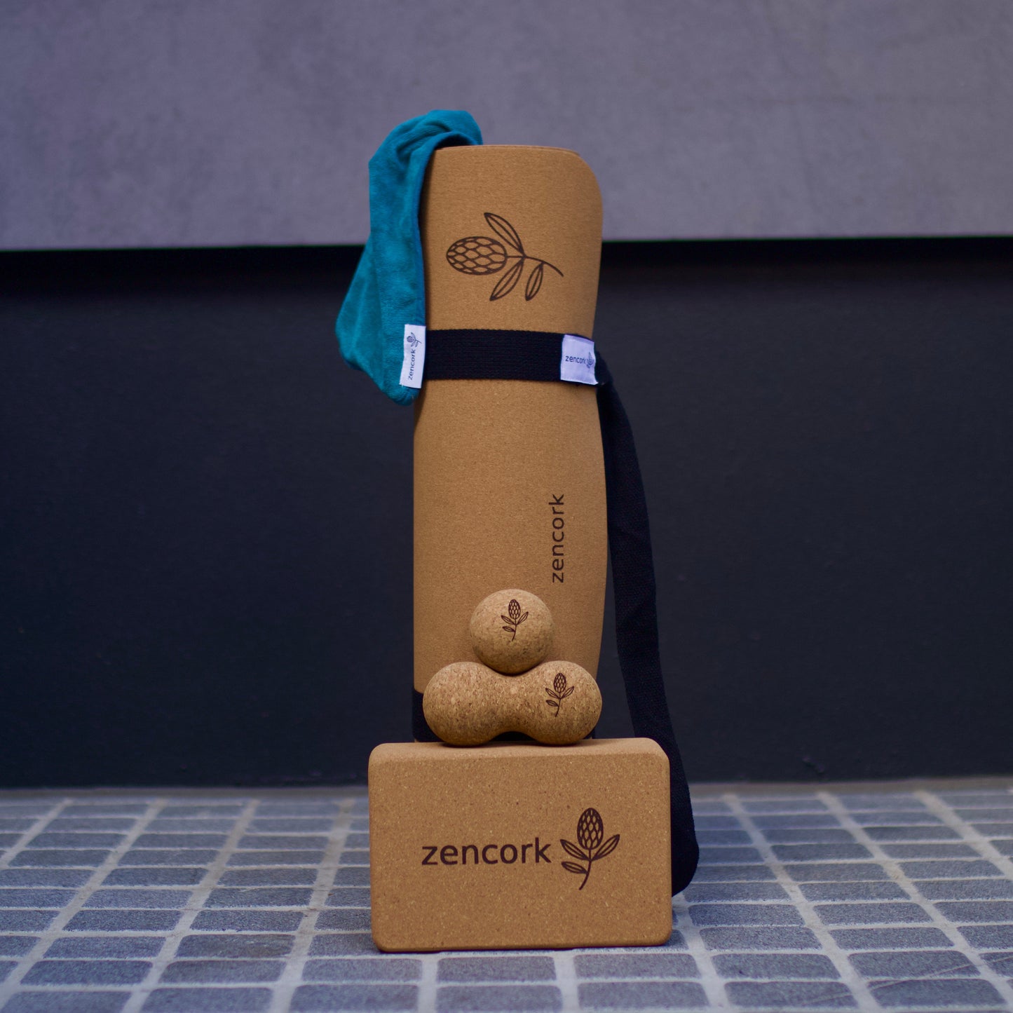 All four ZenCork products. Coastal Drift, Twinzer, Rootball and Banksia Block. The Core Four. 
