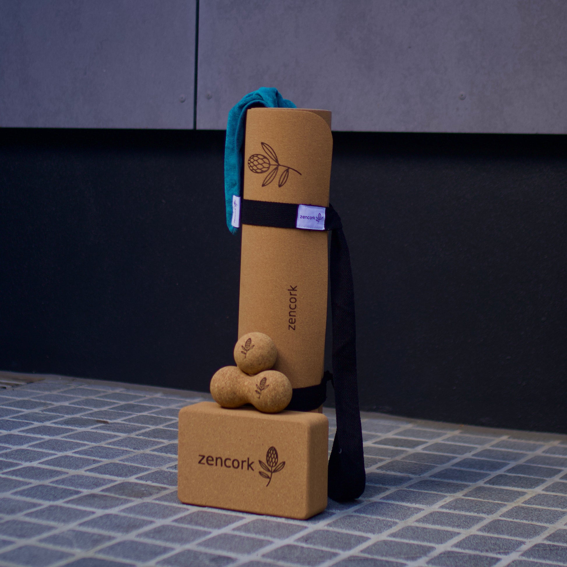 All four ZenCork products. Coastal Drift, Twinzer, Rootball and Banksia Block. The Core Four. 